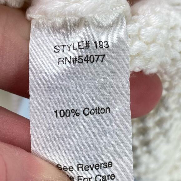 CAbi Cable Knit Open Cardigan Sweater White Size Medium - Picture 7 of 7